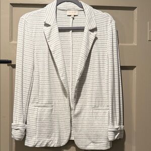 Skies Are Blue Light Gray Striped Blazer